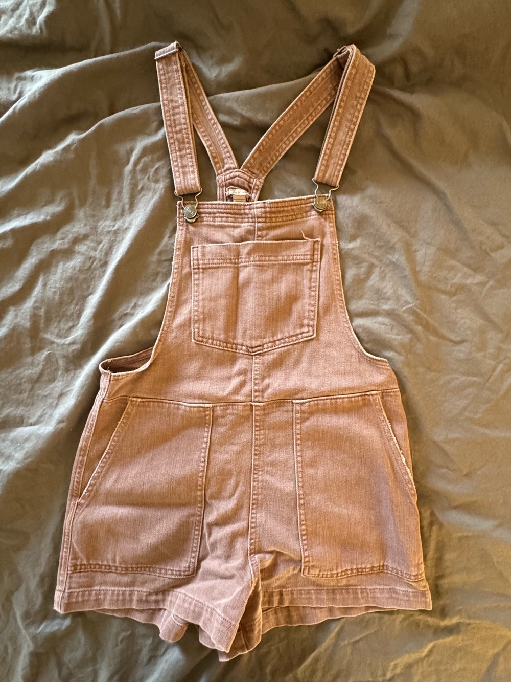 American Eagle Outfitters Pink Corduroy Short Overalls